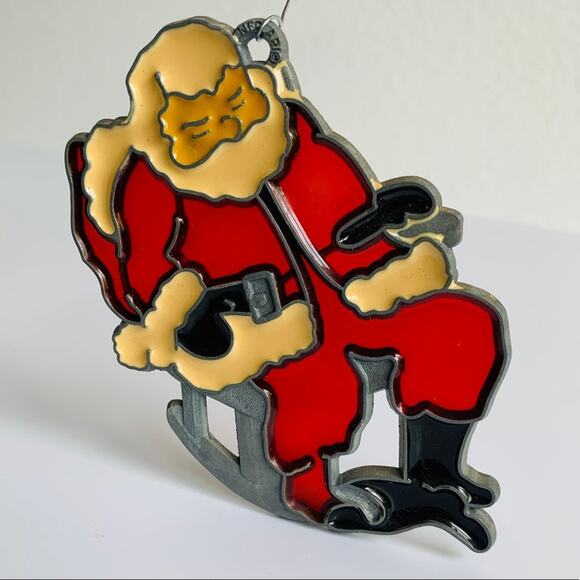 Vintage Stained Glass Metal Christmas Ornament - Picture 1 of 6